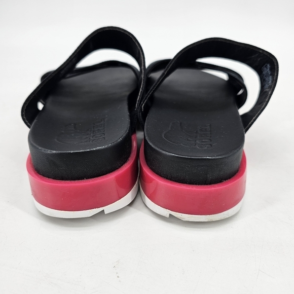 SOREL Black & Punch Pink Roaming Sport Women Sandal Slides 8 5 - Picture 7 of 8
